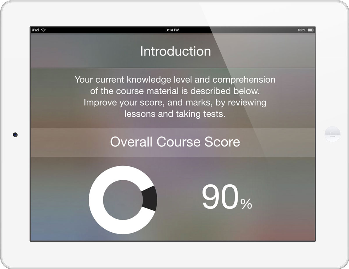 Adaptive Screenshot of iPad with Overall Course Score