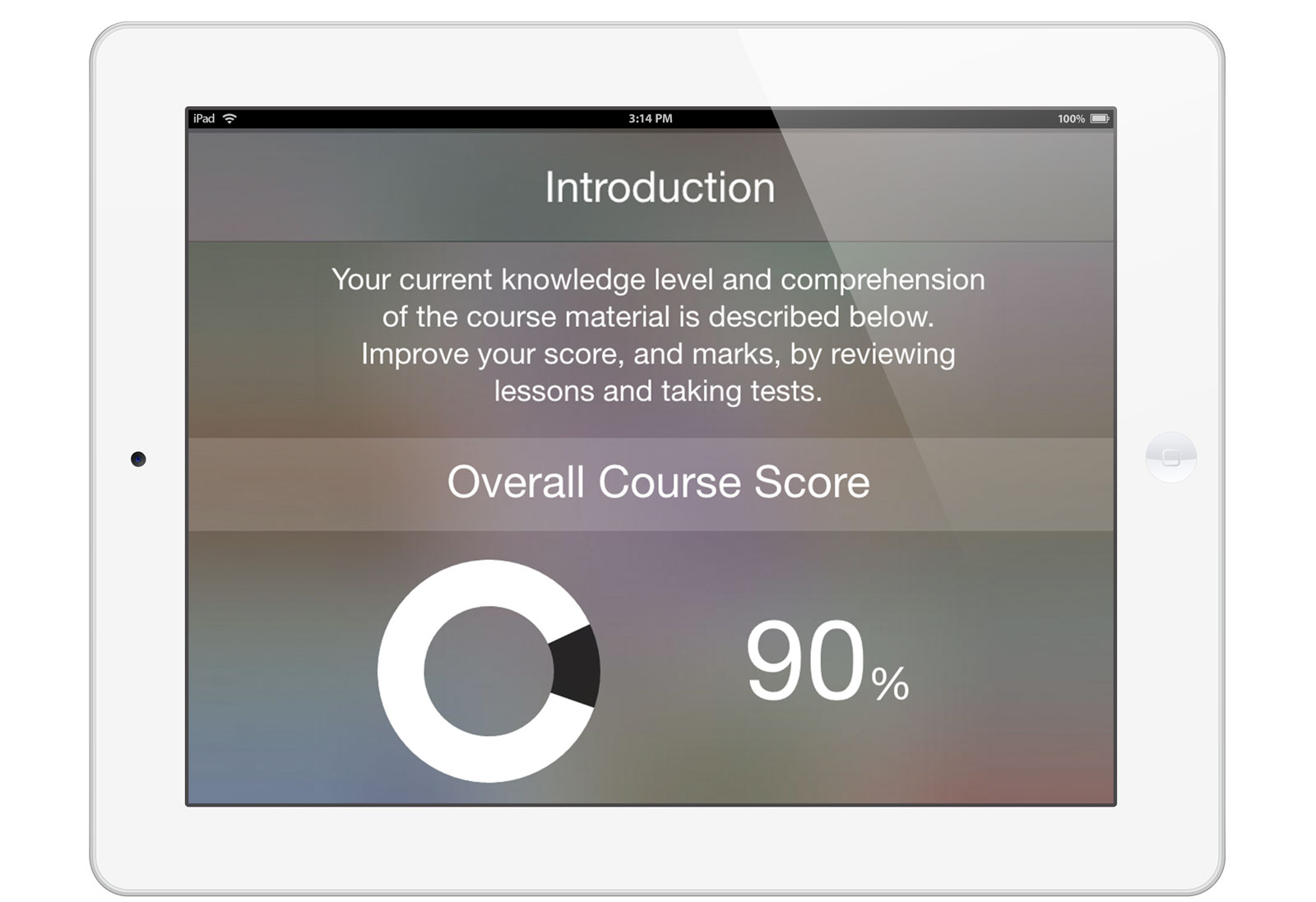 Tablet Overall Course Score Screenshot