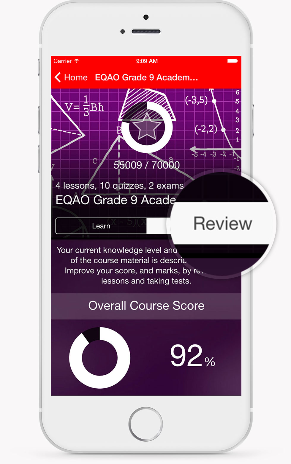 EQAO Academic Math Course Review Screen EQAO Academic Math Course Review Screen